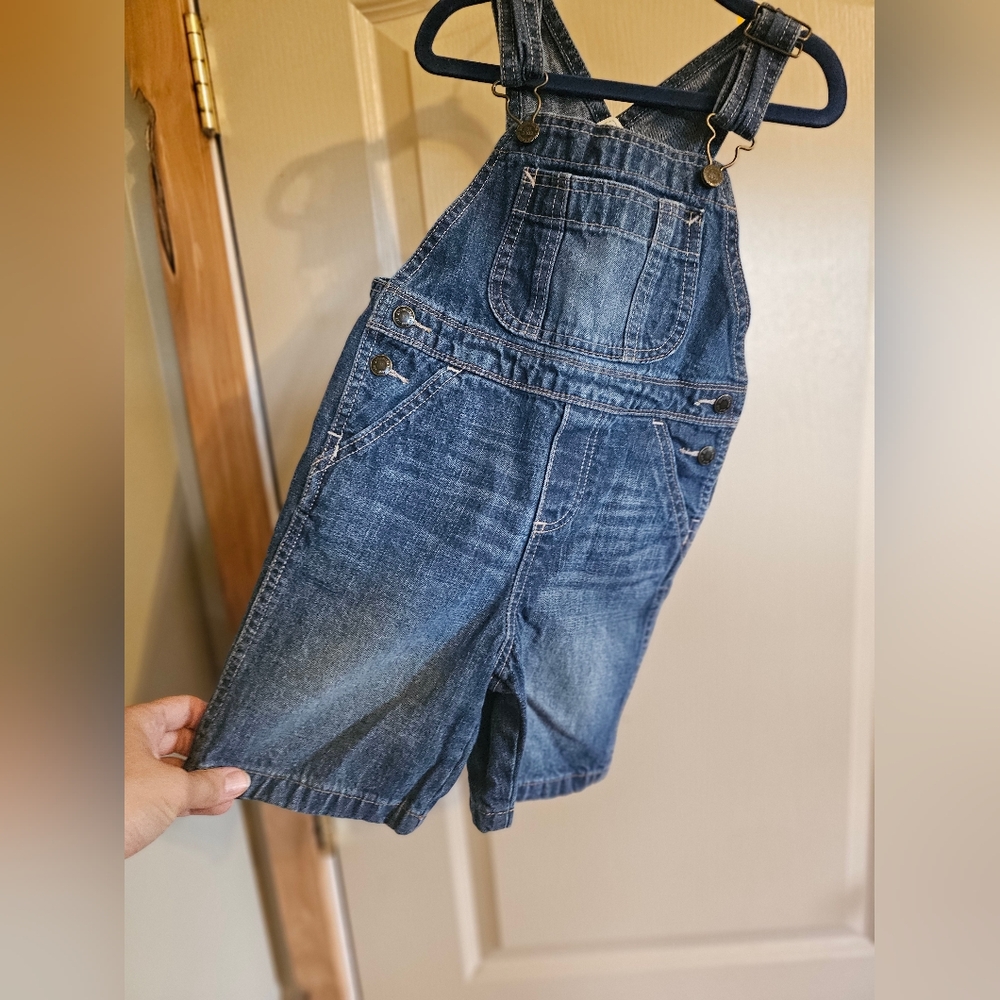 Genuine Kids Overall Jean Bibs Shorts Size 3T - Picture 2 of 6
